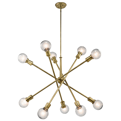 Kichler 43119NBR Armstrong 53.5" 10 Light Chandelier in Natural Brass in Natural Brass